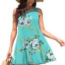 WEACZZY Women Summer Casual Swing T Shirt Dresses Beach Cover up Loose Dress (L)