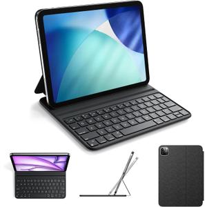 HOU Slim Bluetooth Keyboard Case for iPad Air 11 inch M4/M3/M2(2026/2025/2024), Air 5th/4th, Pro 11 (1st-4th Gen), Smart Folio, Magnetic Stand (2 Angles), Magnetic Charging, Synthetic Leather, Black