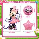 5Pcs Pink Mouse Balloons, Cartoon Mouse Theme Balloons Decorations Set for Kids Girls Cartoon Birthday Baby Shower Party Supplies