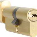 Euro Profile Cylinder, Cylinder Lock, Solid Brass, 90mm(40/10/40) with 5 Keys (dimple), Single Open Copper, Anti-Rust Corrosion Resistant Anti-Theft