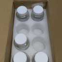 Haneye 8 Pack 4 oz Glass Shot Bottles with Caps - Reusable Wide Mouth Ginger Shots Bottles for Juice, Wellness,Spices, Essential Oil & Travel, Leakproof & Dishwasher Safe with 12 Labels and 1 Brush