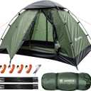 Backpacking Tent for Camping 1-5 Person Hiking Ultralight Tent for Waterproof Windproof Outdoor Two Doors Tents Easy Quick Setup Lightweight Instant Tents (Green 2 Person)
