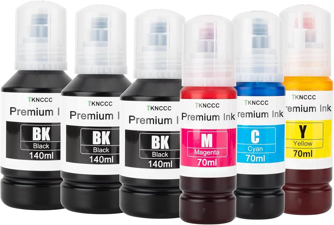 Replacement for T502 502 Ink Refill Bottles Compatible for Printers ET-2800 ET-2850 ET-3850 ET-3760 ET-2760 ET-4760 ET-2750 ET-3700 ET-4850 ET-3830 ET-3710 ET3834 ET-4810 ET-15000 (3BK, C/M/Y)