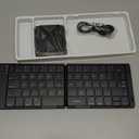 Samsers Foldable Bluetooth Keyboard, Portable Wireless Folding Keyboards for Travel, Support Up to 3 Devices for iPad, iPhone, MacBook, Android, Windows Laptop Tablet PC - Black (BT x 3)