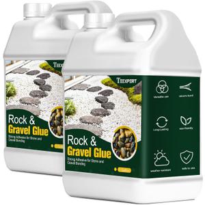 Teexpert 2 Gallon Rock Glue for Landscaping  Strong Pea Gravel Glue & Stone Glue Mulch Glue for Rock Adhesive Binder Sticky Rock Glue for Outdoor Landscape Walkways, Yards, Patios, Driveways
