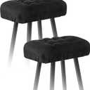 Marsui 2pcs 17x12 Inch Soft Stool Covers Rectangle Bar Stool Cushions with Elastic Band Padded Seat Covers Nonslip Washable Counter Cushions Saddle Seat for Chairs Slipcovers