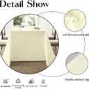 10 Pack Ivory Rectangle Tablecloths 90x156 Inch for 8ft Tables