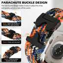 Nylon Braided Watch Bands Compatible with iWatch Series 11/10/9/8/7/6/SE/5/4/3/2/1, Sport Strap for 38mm/40mm/41mm/42mm Women Men, Stretchy Nylon Band with Zinc Alloy Parachute Buckle