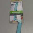 Farberware Ceramic Chef Knife with Custom-Fit Blade Cover, Razor-Sharp Kitchen Knife with Ergonomic, Soft-Grip Handle, Dishwasher-Safe, 6-inch, Aqua