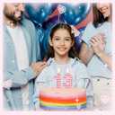 Pink 13th Birthday Candles,Diamond Design 3D Number 13 Birthday Candle,Happy 13th Birthday Cake Topper Decorations for Girls Women Birthday Anniversary Wedding Party Celebration Supplies