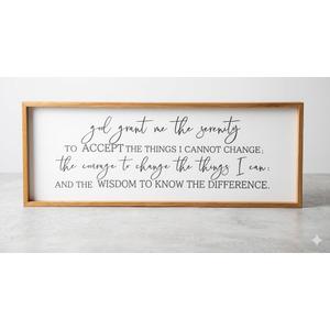 LuZhiQiang God Grant Me Prayer Wall Decor Christian Serenity Prayer Sign 40"X15" God Jesus Catholic Prayer Bible Verse Inspirational Quotes for Living Room Bedroom Office Large Hanging Art (Wood)
