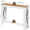 YATINEY Farmhouse Console Table, 39.4'' Small Narrow Entryway Table, Wood Couch Table Behind Sofa with Storage Shelf, Slim Farmhouse Hallway Table for Hallway, Foyer, White & Light Walnut CT34WV