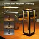 2 Pack Cordless Table Lamp Rechargeable, IP55 Waterproof, 60h Runtime Protable Outdoor Table Lamps, 3 Color Stepless Dimming Battery Powered Table Lamp for Dinner/Restaurant/Bedroom/Cafe