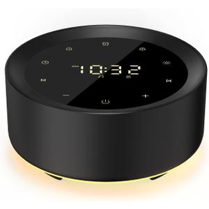 Alarm Clock White Noise Sound Machine & 7 Night Light 3-in-1, 20 Soothing Sounds, Timer, 31-Level Volume Control, Touch Button Control Noise Machine for Baby, Adults,Bedroom