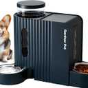 Gardner Pet Automatic Gravity Food Feeder and Water Dispenser, 1.8 Gallons*2 Stainless Steel Two-in-One Set Large Capacity Dispenser for Pets Dogs, Puppies, Kittens (Dark Blue)