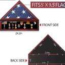 Large Military Shadow Box Solid Wood Burial Flag Display Case for American Veteran Flag Display Fit a Folded 5'x9.5' Flag Military Flag Display Case, Mahogany Finish