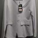 Pant Suits for Women Dressy Long Sleeve Blazer Jackets and High Waisted Wide Leg Pants Sets 2 Piece Work Outfit 2025, L/XL, White