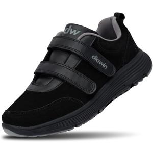 diawin Wide Shoes for Men & Women  Extra Depth Walking Shoes with Wide Toe Box for Swollen Feet, Hallux, Arthritis, and Diabetic Needs  Durable Genuine Leather for Comfort (Black)