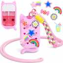 Mity rain Hand Sanitizer Spray Case Compatible With Touchland, Cute Silicone Hand Sanitizer Holder Keychain with 4 Charms, Portable Refillable Sanitizer Accessory, Gift for Women And Teens
