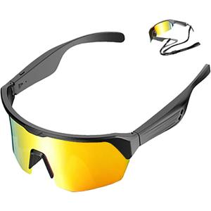 Smart Bluetooth Glasses for Men & Women, Polarized Sunglasses with Open Ear Bluetooth Speaker & Built-in Mic, UV Protection Sports Glasses for Cycling, Running, Outdoor Activities, Bridge Width: 18mm, Lens Width: 29mm, Arm Length: 120mm