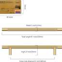 10 Pack 6.3"(160mm) Champagne Bronze Cabinet Pulls Knurled Kitchen Cabinet Handles Champagne Drawer Pulls Cupboard Hardware for Cabinets CK0088