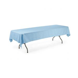 TCM5481-LGHT Blue Tablecloth, Rectangular Hemmed Edge, 65/35 Poly Cotton, 54" x 81", Made in USA, Reusable Fabric Dining Table Cover for Restaurants, Light Blue, 1 Each