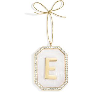 2 x Christmas Ornaments, Letter E Ornaments for Christmas Tree,Hanging Xmas Ornament for Mother Best Friends Sister Wife (Let It Glow Initial)