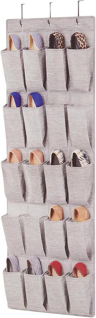 Whitmor Over the Door Shoe Organizer - 20 Section - Space-Dyed Grey