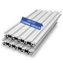 10PCS T Slot 2020 Aluminum Extrusion European Standard 1220mm(48 inch) Length Anodized Extruded Aluminum for CNC DIY 3D Printer and Industrial Bracket Making Silver