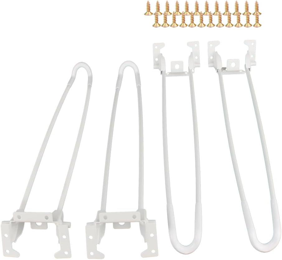 16.5 Inch Folding Hairpin Legs, Metal Folding Table Legs Heavy Duty DIY Furniture Legs with Mounting Screws (4, White)