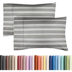 Queen Pillow Cases Set of 2 - Ultra Soft Hotel Quality Pillowcase Covers - Comfy, Cozy & Wrinkle Free - Shrinkage and Fade Resistant - Machine Washable Pillow Protectors - 2 Piece Set - Grey Stripes 3