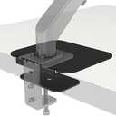 BONTEC Steel Monitor Mount Reinforcement Plate, Monitor Bracket Plate with Anti-Slip Pads for Glass/MDF/PB Tabletops, fits C-Clamp/Grommet Installation, Black