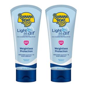 Banana Boat Light As Air Sunscreen Lotion SPF 50 Twin Pack | Lightweight & Non-Greasy Lotion Sunscreen SPF 50, Sunblock, Oxybenzone-Free, 6oz each Banana Boat Light As Air Sunscreen Lotion SPF 50 Twin Pack | Lightweight & Non-Greasy Lotion Sunscreen SPF 50, Sunblock, Oxybenzone-Free, 6oz each