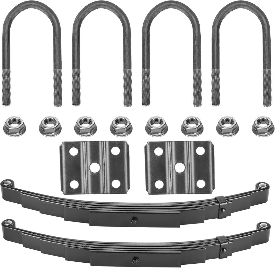Trailer Leaf Spring 5 Leaf for SW5, 6000LB Trailer Axle Suspension Kit with 3000lb Leaf Springs and U-Bolt Kit.2 PCS