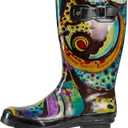 NORTY Waterproof Rain Boots for Women, Mid Calf, Durable Sole, Comfortable, Stylish Outdoor Boots (6, Monet Print,  11.25" Shaft )