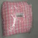 Romanstile Gingham Ruffled Tablecloth Rectangle - Waterproof Linen Cotton Checkered Table Cloth, Outdoor Plaid Table Cover for Picnic, Camping, Party - 60 x 120 Inch, Pink