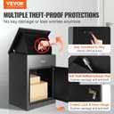 VEVOR Package Delivery Boxes for Outside, Extra Large Mailbox with Coded Lock, Galvanized Steel Wall Mounted Mailboxes 17.3"x13.8"x22.8", Anti-Theft Baffle, IPX3 Waterproof for Porch, Curbside