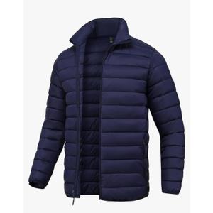 Men Puffer Down Jacket Packable Lightweight Winter Jackets Coats Outdoor Waterproof Insulated Jackets L, Deep Navy