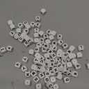 Melius 110Pcs Silicone Letter Beads 12mm A-Z (Extra for Vowel Letter) Even and Accurate Square Letters Beads for Bracelet Stethers Key Chains Necklace Lanyards (White)