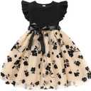 Sinhoon Toddler Girl Tulle Dress Summer Ruffle Sleeveless Baby Girl Fashion Casual Dresses (3T, Black)