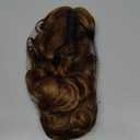 Flufymooz Ponytail Extension, 18 inch Wavy Curly Claw Clip Ponytail Extension Clip on Ponytails Natural Synthetic Hairpiece for Women Daily Wear (Ginger Brown)