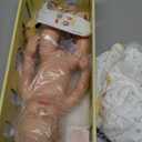 BABESIDE Lifelike Realistic Silicone Baby Doll - Lucy 16 Inch (Weight 4 Lb) Reborn Baby Dolls Silicone Full Body with Painted Hair, Perfect Companion for Children, Parents and Collectors