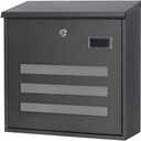 Decaller Galvanized Steel Mailbox with Key Lock, Wall Mount Metal Mail Box Outdoor, 13" x 11.8" x 4.1", 918 Black