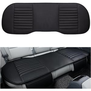Car Back Seat Cover, Breathable PU Leather Rear Seat Cushion Protector with Storage Bag, Rear Bench Cover Pad Fits for 95% Vehicle, Universal Interior Car Accessories (Black, Rear)