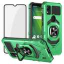 Ailiber Phone Case for AT&T Motivate 4 with Screen Protector, Cricket Icon 5 Case with Kickstand, for Magnetic Car Mount, Heavy Duty, Shockproof Protective Phone Cover for ATT Motivate 4-Green