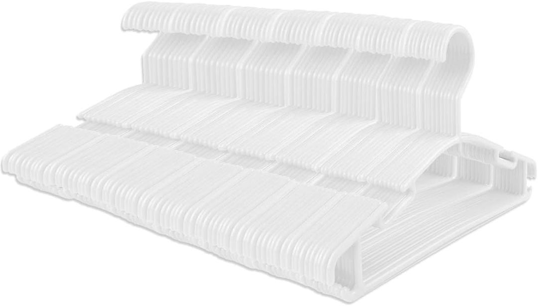 GoodtoU Baby Hangers Plastic Infant Hangers Clothing Toddler Hanger 100 Pack for Nursery Children Hanger White