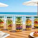 Original Side-Open Salad Pod Jar with Lid - Plastic Snack Box for Home, Outdoor, Travel & Party