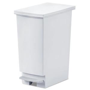 Large Trash Can With Lid and Foot Pedal, 8 Gallon Slim Kitchen Trash Can Step On, Hands Free Recycling White Kitchen Garbage Can Plastic - Odor Block, 9 Inch Wide Trash Bin Fit For Narrow Space, 1Pack