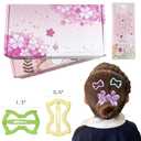 818Pcs+Hair Accessories for Baby Girls Ties Seamless Cotton Elastics Bands Colorful Mini Rubber Tie Bow Purple Clips Flower Claws Assorted Ponytail Holders Soft for Thin Hair Braids Girls Age 1-8