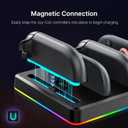 2 x NexiGo Enhanced Controller Charger Dock Compatible with Nintendo Switch 2, Charging Station for Joy-Pads with Multiple RGB Light Modes, Sound Alerts, LED Indicators, Built-in Kickstand